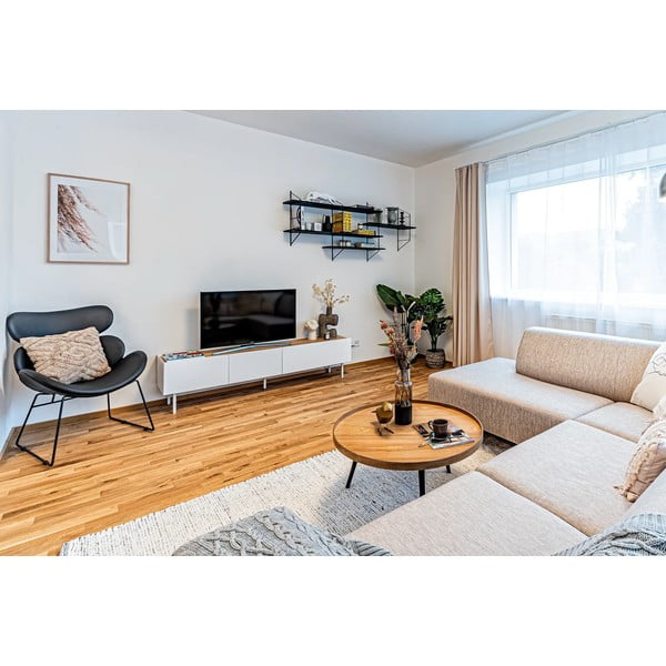 Tappeto color crema in cotone tessuto a mano 60x110 cm Reimagine – Universal-image-2