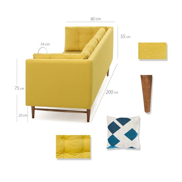 Divano giallo Eva - Balcab Home-image-2