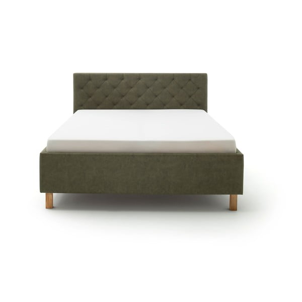 Letto matrimoniale imbottito verde con contenitore con rete inclusa 180x200 cm San Remo – Meise Möbel-image-2