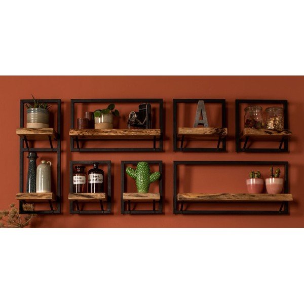Mensola a muro in legno di acacia non trattato, 70 x 32 cm Levels - HSM collection-image-1