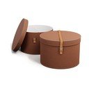 Scatole in set con coperchio marroni in cartone 2 pz ø 37,5x25 cm Rut Restore Paper Laminate – Bigso
