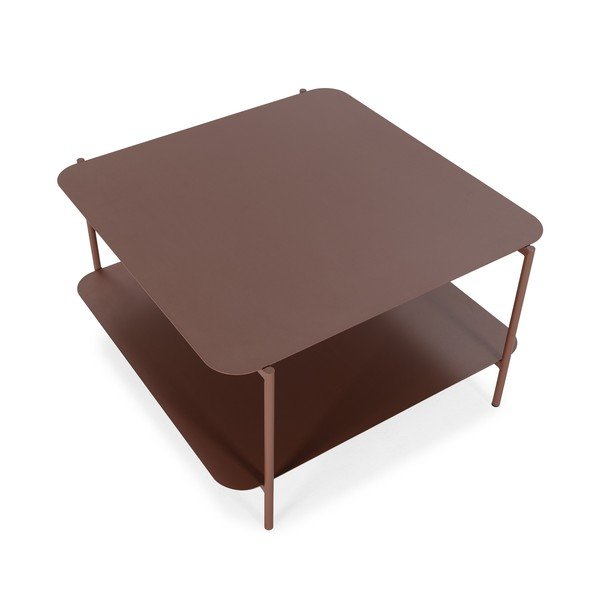 Tavolino da salotto color terracotta in metallo 70x73 cm Beatrix – MOME-image-3