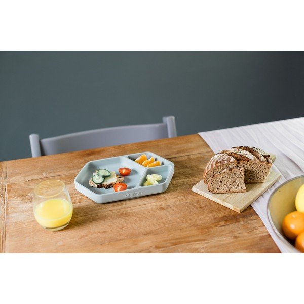Piatto per bambini blu in silicone 16x25 cm – Kindsgut-image-3