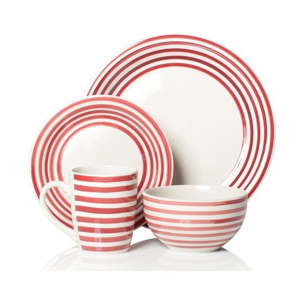 Set nádobí Carnaby Red, 16 ks