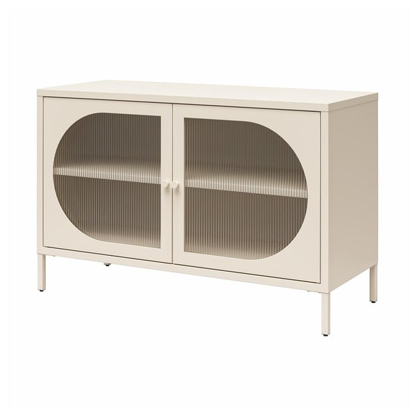 Vetrina in metallo crema 100x64x40 cm Luna - Støraa-image-2