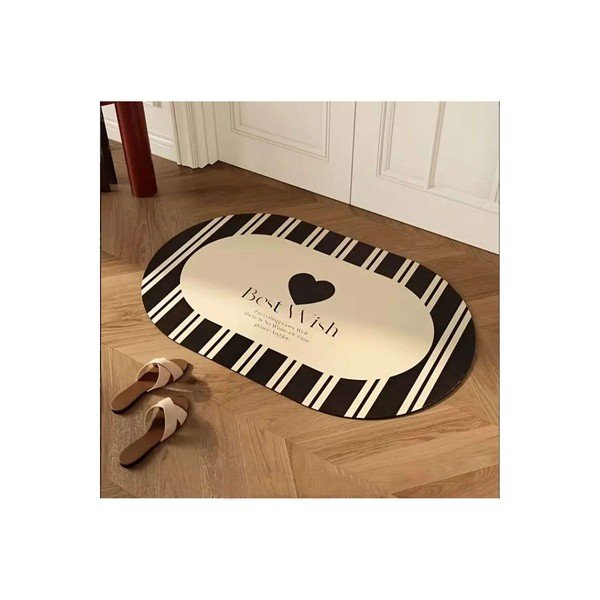 Tappetino per il bagno nero/color crema 60x100 cm Best Wish – Foutastic-image-1