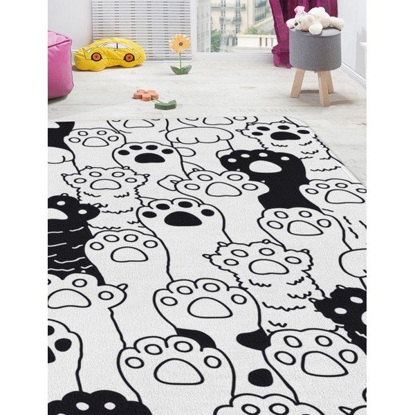 Tappeto per bambini bianco e nero 100x140 cm Happy Paws - Oyo Concept-image-2