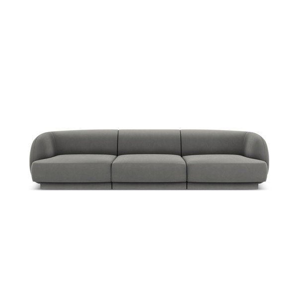 Divano in velluto grigio 259 cm Miley - Micadoni Home