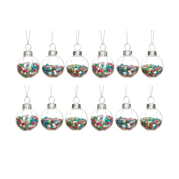 Set di palline di Natale in vetro 12 pz ø 3 cm Disco Stars Mini – Sass & Belle-image-1