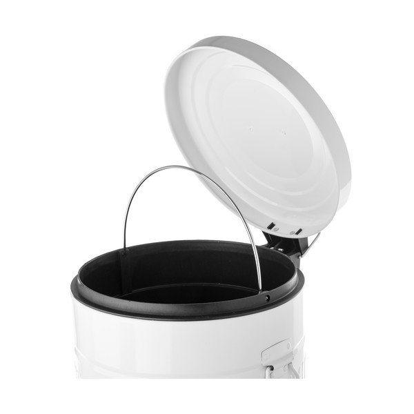 Portarifiuti in metallo bianco , 20 l Retro - Casa Selección-image-1