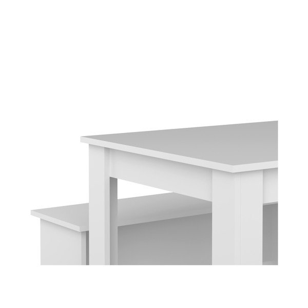 Tavolo da pranzo bianco con 2 panche Nice - TemaHome-image-3