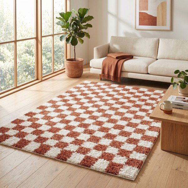Tappeto crema/terracotta 120x170 cm Grida - ESTE-image-2