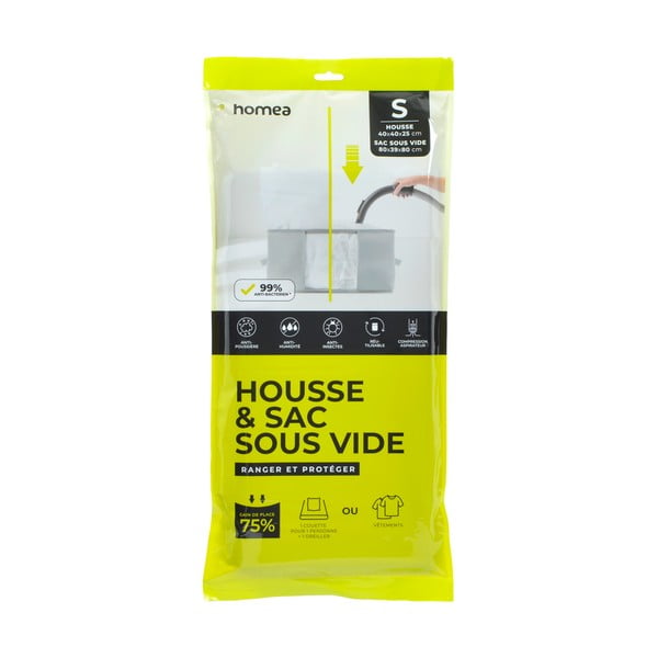 Organizer per vestiti sottovuoto in plastica 40x40x25 cm – Homéa-image-1