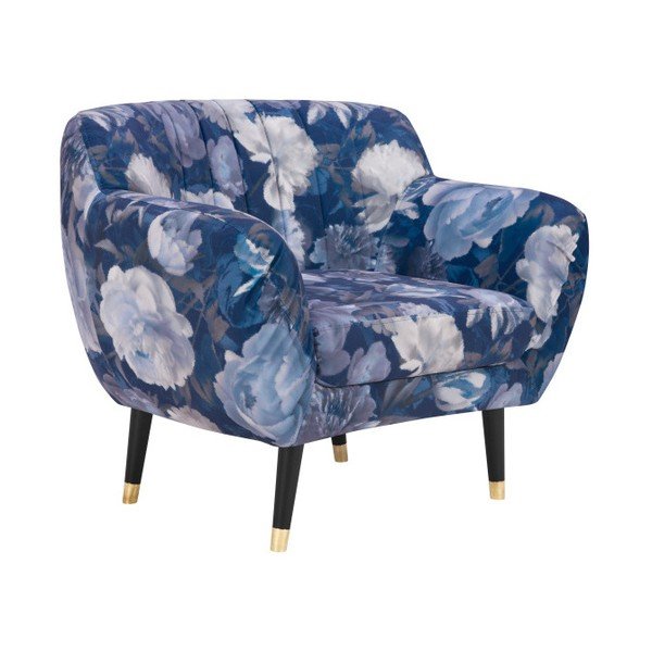 Poltrona blu Benito Floral - Mazzini Sofas-image-4
