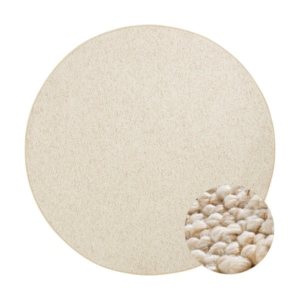 Tappeto circolare in crema, ⌀ 200 cm Wolly - BT Carpet