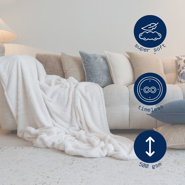 Coperta grigia in pelliccia finta 150x200 cm Ruby – Tiseco Home Studio-image-3