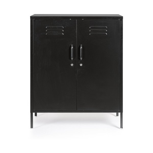 Armadietto nero in metallo con chiusura a chiave 80x101,5x40 cm Cambridge – Yes Everyday