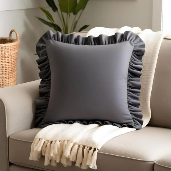Federa decorativa in misto cotone 40x40 cm Ruffled – Mila Home-image-1