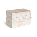 Scatole in set con coperchio beige in cartone 3 pz 31x47x15,5 cm Inge Paper Laminate – Bigso