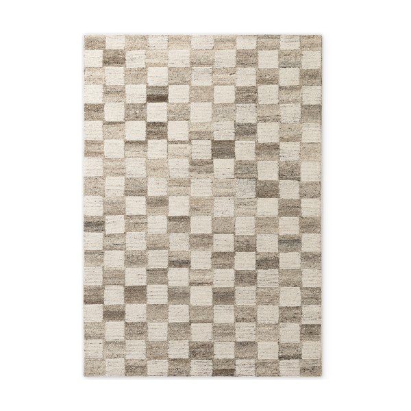 Tappeto color crema in lana tessuto a mano 200x300 cm Boho 1.0 Quadra – Vikosa