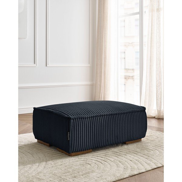 Poggiapiedi nero con rivestimento in velluto a coste Chelsea – Bobochic Paris-image-1