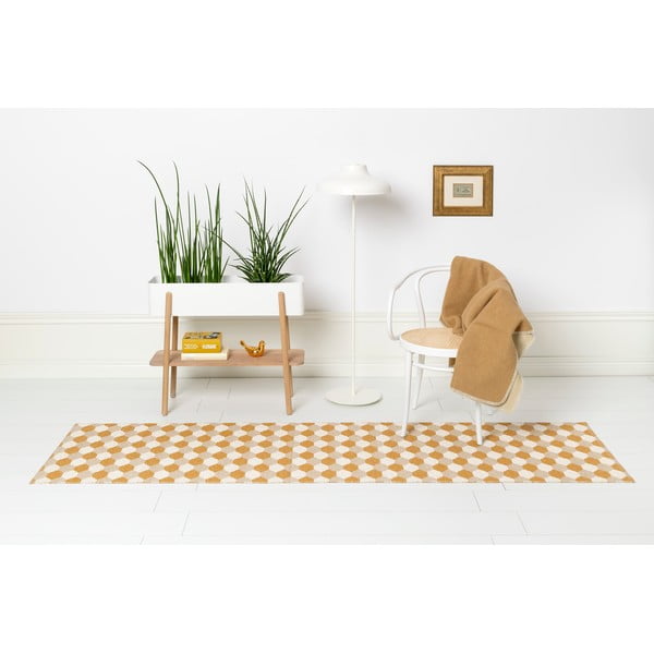 Passatoia da interno/esterno giallo ocra 70x160 cm Dana Ochre – Pappelina-image-4