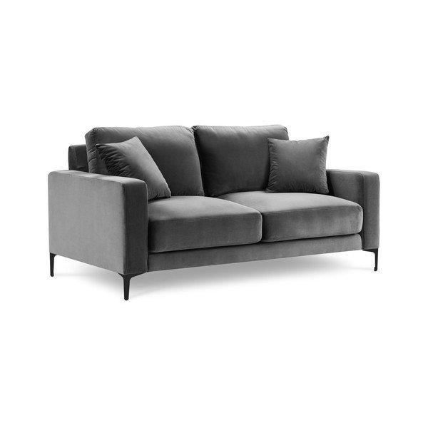 Divano in velluto grigio, 158 cm Harmony - Kooko Home-image-2