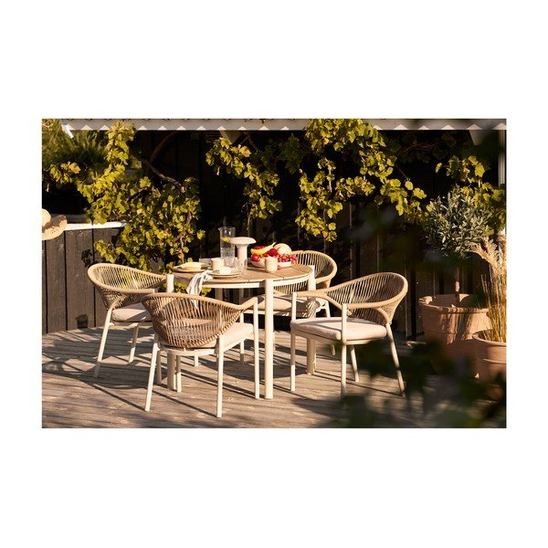 Tavolo da pranzo da giardino rotondo in metallo ø 90 cm Abela – House Nordic-image-4
