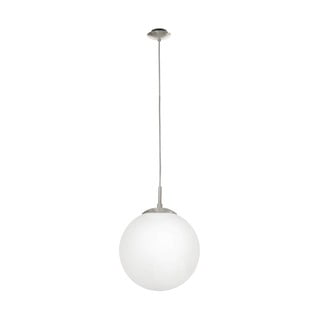 Lampadario bianco/argentato con paralume in vetro ø 25 cm RONDO – EGLO