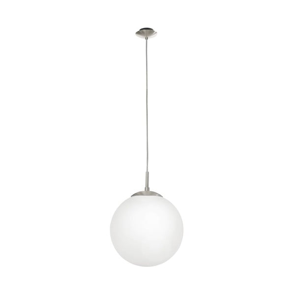 Lampadario bianco/argentato con paralume in vetro ø 25 cm RONDO – EGLO