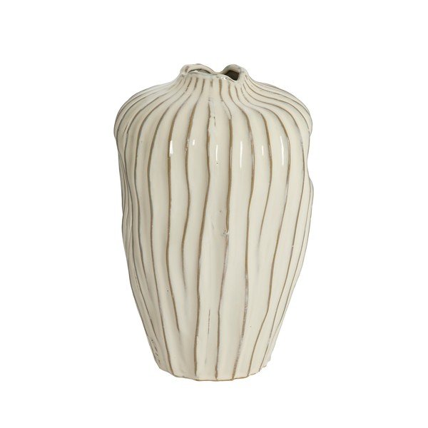 Vaso color crema in ceramica (altezza totale 30 cm) Vechhia – Light & Living
