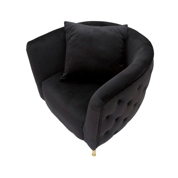 Poltrona nera con poggioli/con gambe con rivestimento in velluto Bucarest – Mauro Ferretti-image-3