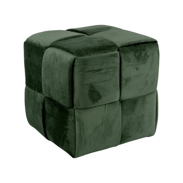 Sgabello in velluto verde scuro Weaved - Leitmotiv
