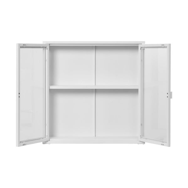 Vetrina da appendere in metallo bianco 80x80 cm Brisbane - House Nordic-image-3
