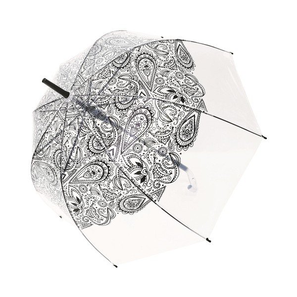 Transparentní holový deštník odolný vůči větru Ambiance Black Paisley, ⌀ 85 cm-image-2