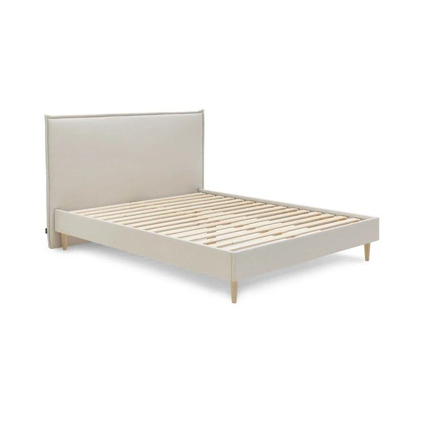 Letto matrimoniale imbottito beige con griglia 160x200 cm Sary - Bobochic Paris