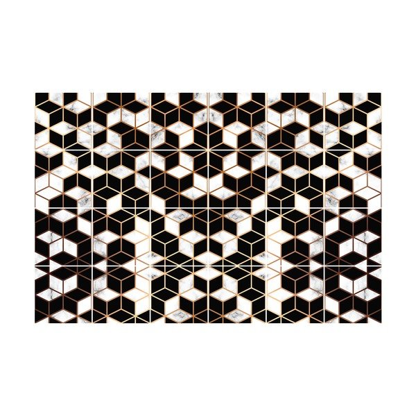 Set di 24 adesivi murali Marmo nero e oro, 10 x 10 cm - Ambiance-image-2