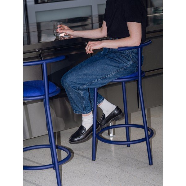 Sgabello da bar blu in metallo (altezza della seduta 68 cm) Hogo – noo.ma-image-2