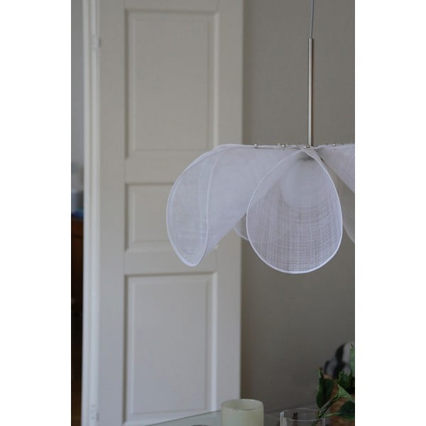 Lampadario bianco con paralume in vetro ø 75 cm Styrka – Markslöjd-image-1