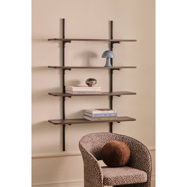 Mensola marrone in metallo con ripiani multipli 100 cm Gilda – Ellos Home-image-2
