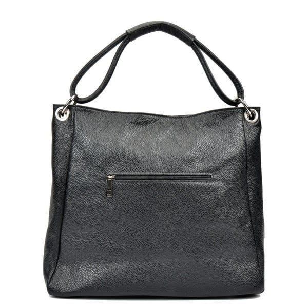 Černá kožená kabelka Anna Luchini Srumla-image-4