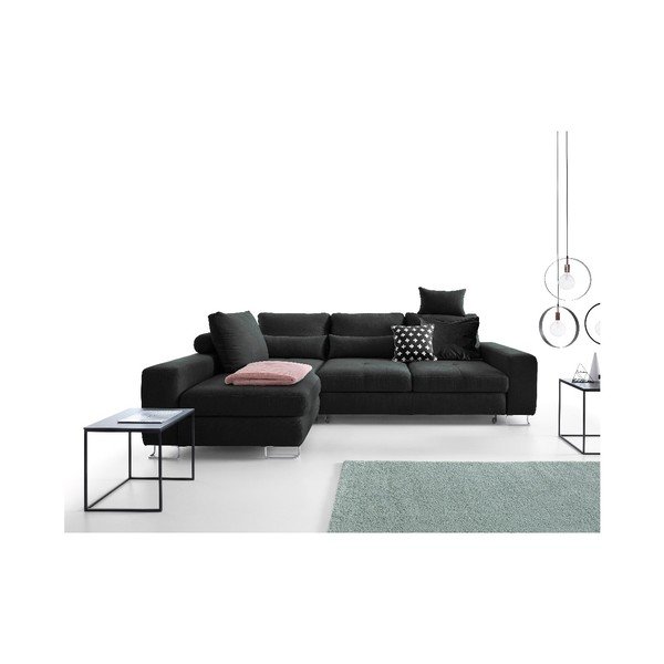 Divano letto angolare grigio scuro, angolo sinistro Alpha - Windsor & Co Sofas-image-1