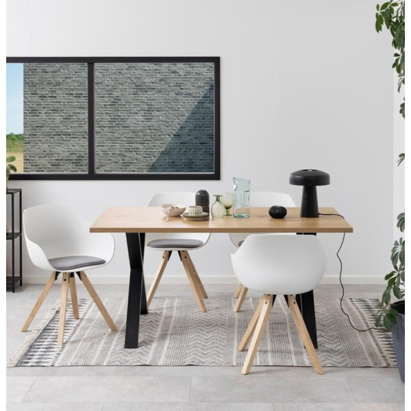 Sedie da pranzo in set bianche/grigie in imbottito con braccioli 2 pz Tina – Actona-image-1