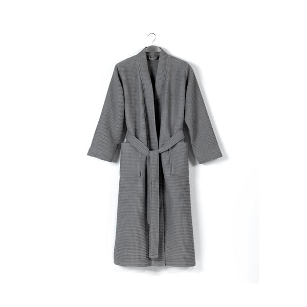 Accappatoio in cotone grigio taglia M Mia Waffle - Foutastic-image-1