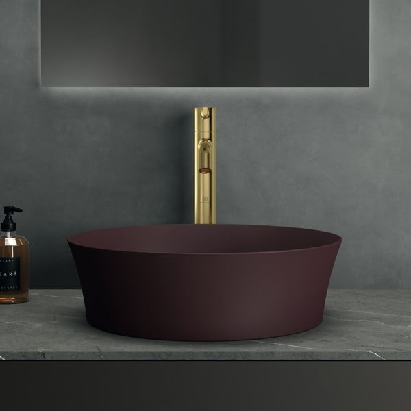 Lavabo rotondo in ceramica bordeaux ø 40 cm Ipalyss - Ideal Standard-image-1