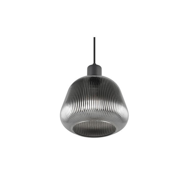 Lampadario nero con paralume in vetro ø 22 cm Tarifa - Trio-image-3