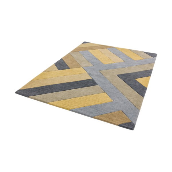 Tappeto grigio e giallo Big Zig, 160 x 230 cm Reef - Asiatic Carpets-image-1
