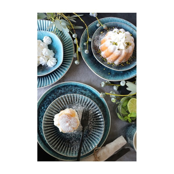 Piatto in gres blu Cerchio, ⌀ 29 cm Mustique - Kare Design-image-4