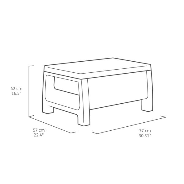 Set da giardino grigio scuro per 4 persone Corfu - Keter-image-4