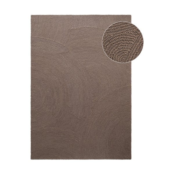 Tappeto grigio tortora in lana tessuto a mano 200x300 cm Eleni Taupe – Hanse Home